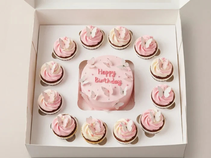 Mini Cake + 12 Cupcakes <br> <span class="pink-text">Bento Box</span>