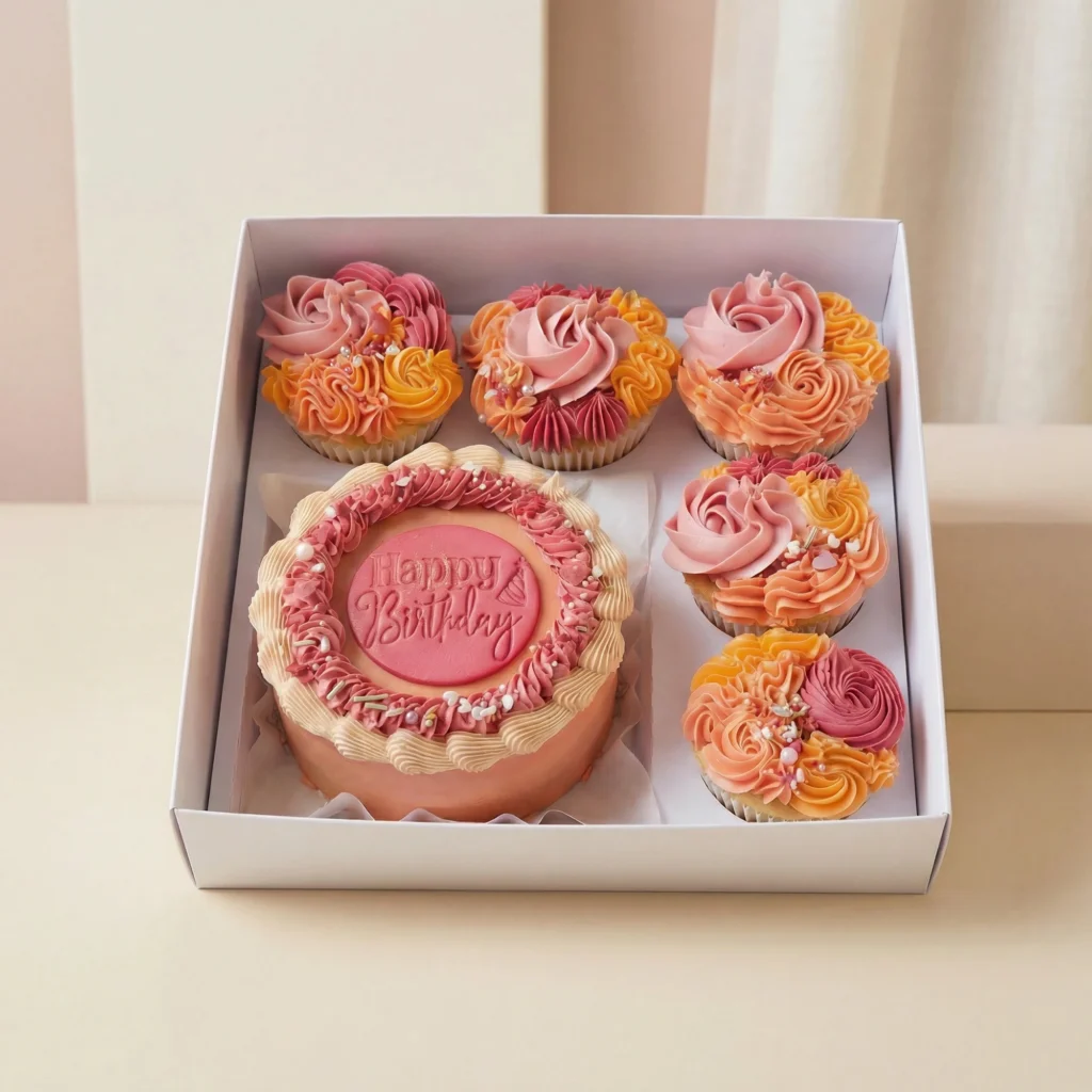 Mini Cake + 5 Cupcakes <br> <span class="pink-text">Bento Box</span>